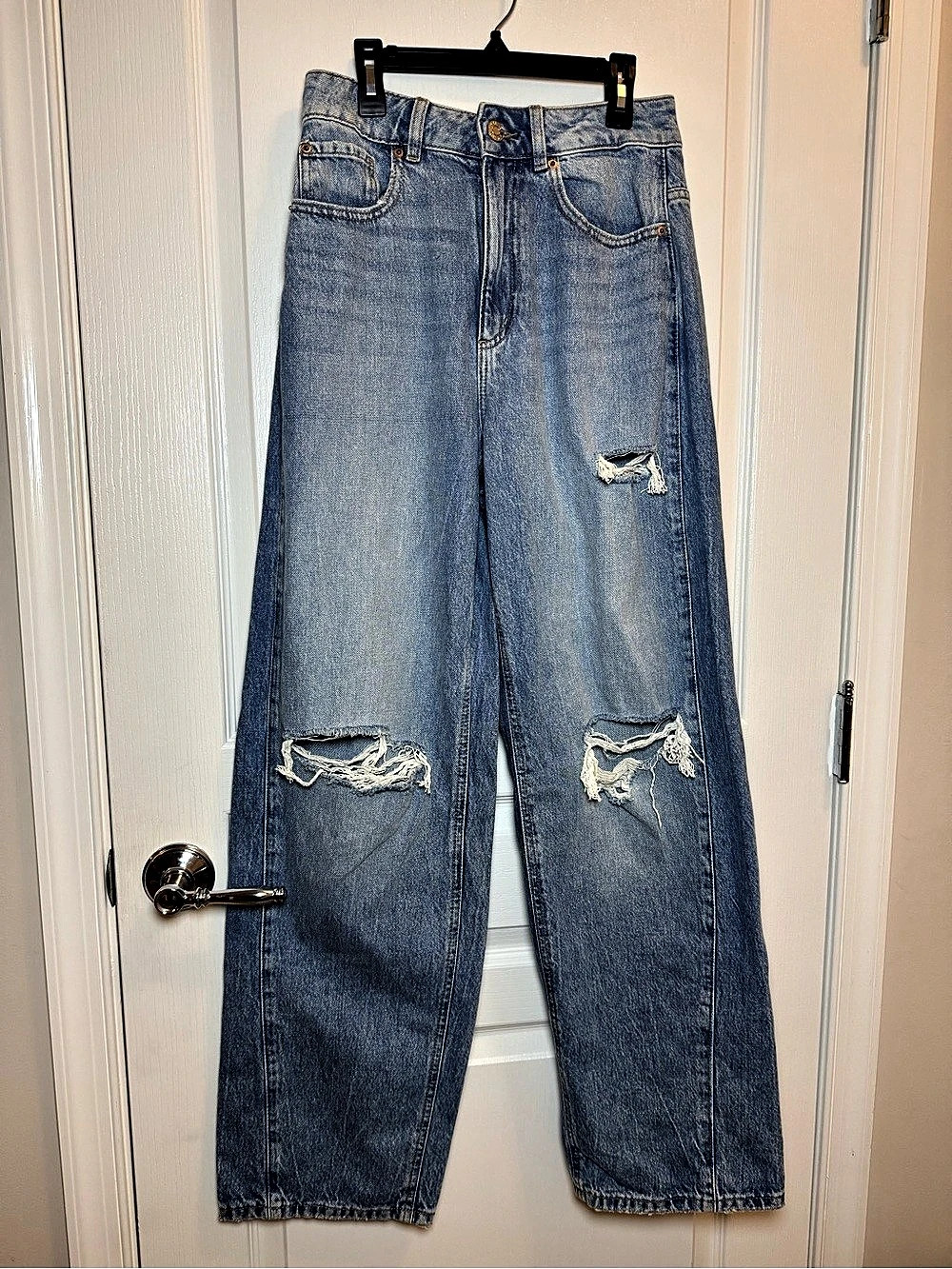Garage Denim Ample Baggy Jeans Size 3/26 Jana Blue Distressed Wide Leg